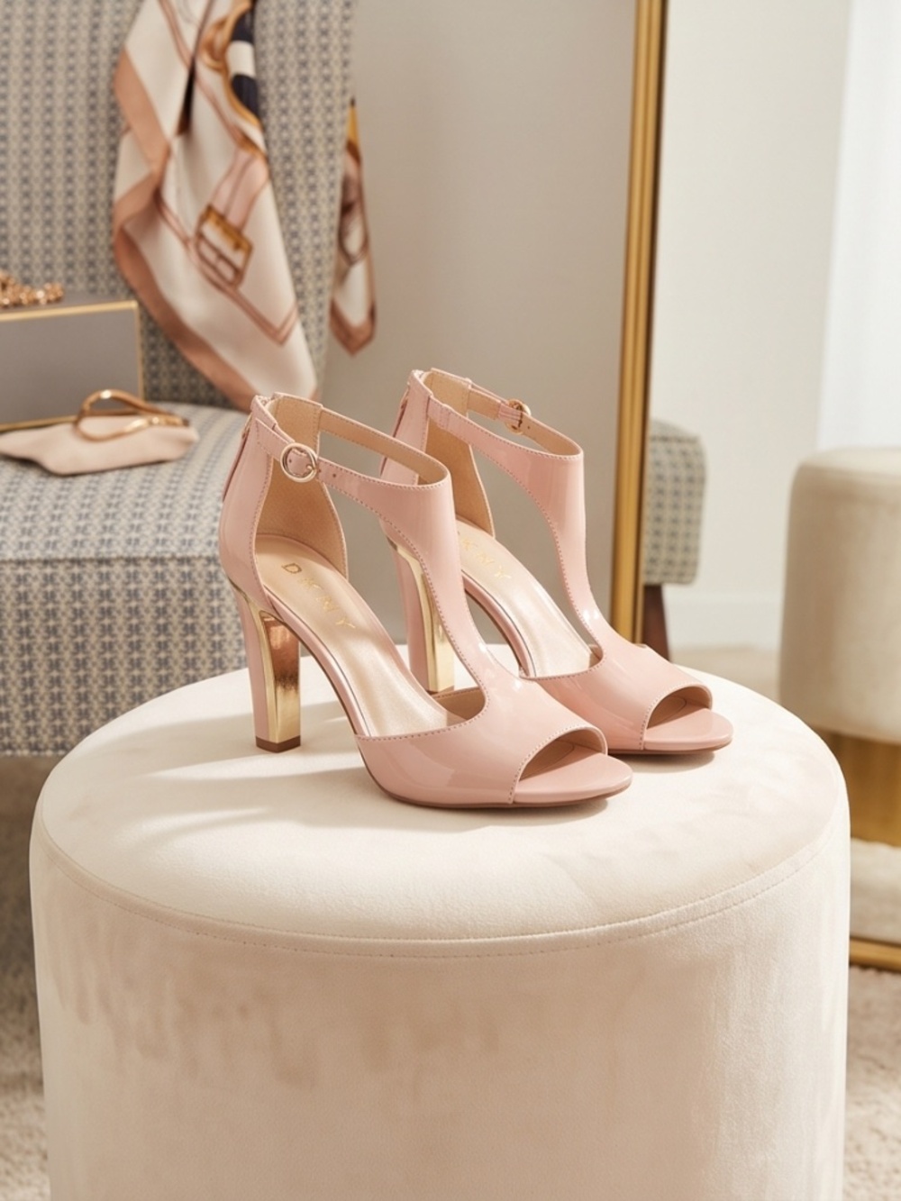 DKNY Blush Pink Patent Leather High Heels